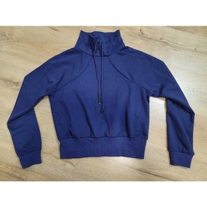 Echt navy blue cowl neck crop top pull over women's sweater size small